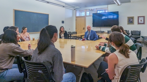 Josh Paul and Elizabeth Shackelford with Representatives of Dartmouth Student Government