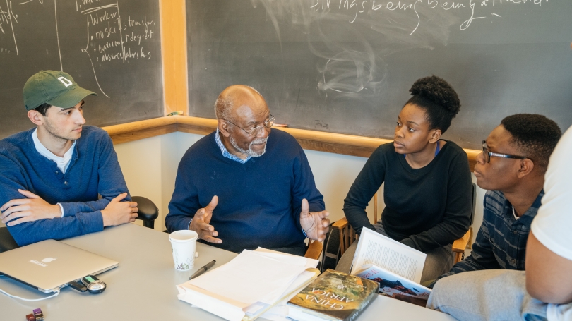 Johnnie Carson with students