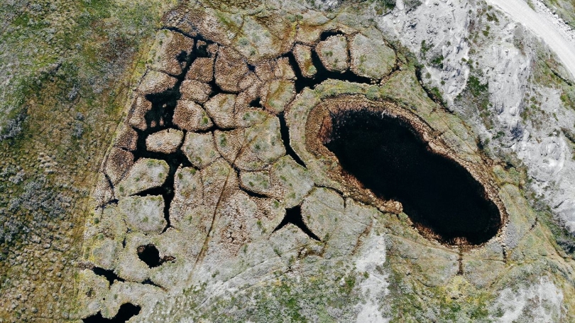 Overhead photo of Greenlandic landscape