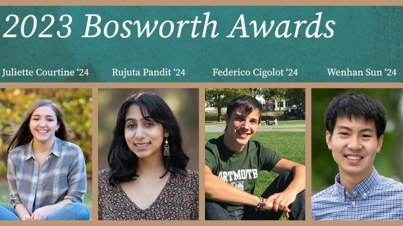 This year's Bosworth award recipients are: Juliette Courtine '24, Rujuta Pandit '24, Federico Cigolot '24, and Wenhan Sun '24