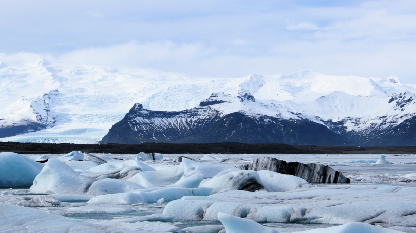 An icy landscape in Iceland