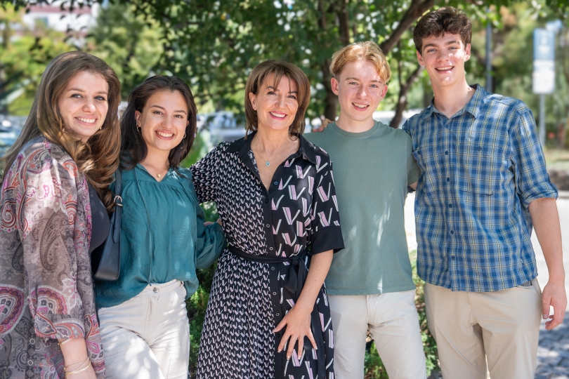 Lunch with Dickey Center interns Nicholas Booth '27 and Maddie Shaw '25, and former President of Kosovo Jahjaga and Egzona Bexheti, Director of the Jahjaga Foundation.